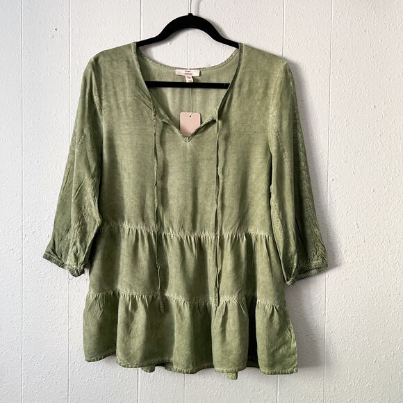 Como Vintage Babydoll Top Womens Small Sun Washed Embroidered Forest Fairy Boho - Picture 1 of 13